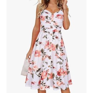 Floral Peach Summer Tank Dress